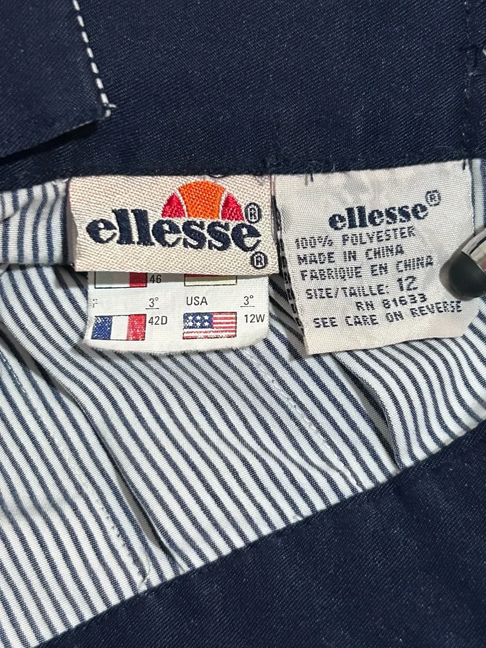 Vintage Ellesse Pleated Tennis Skirt Y2K Striped Pixel Gradient Hem Sz 12